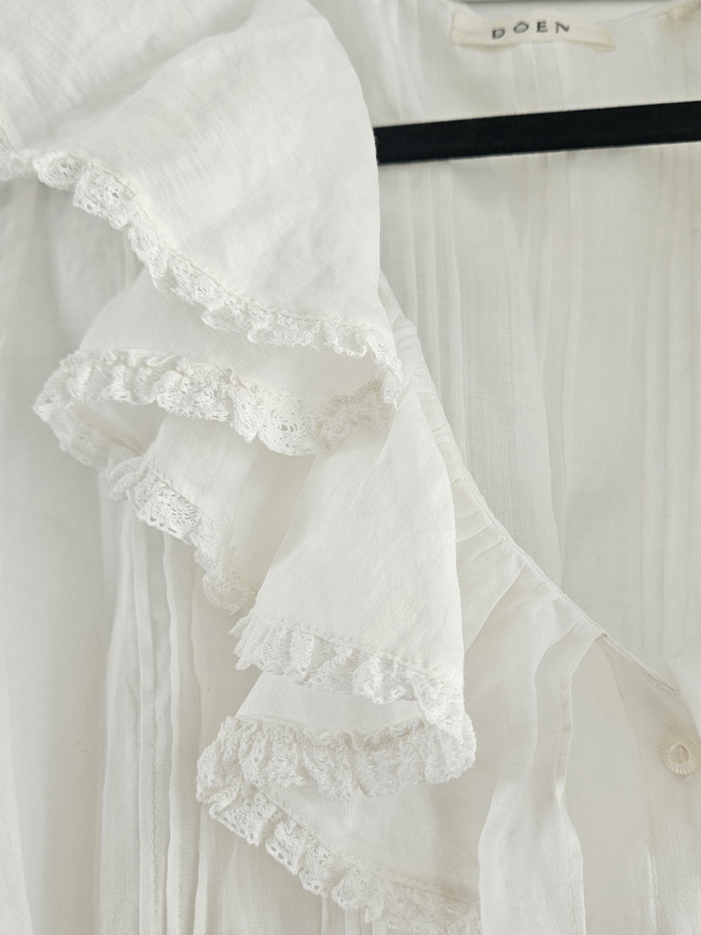 DÔEN Halina Dress in Salt Organic Cotton Ruffle Sz XL - Picture 7 of 8